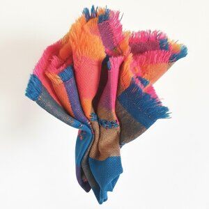 Set of 4 Vibrant Multicolor Woven Guatemalan Table Napkins